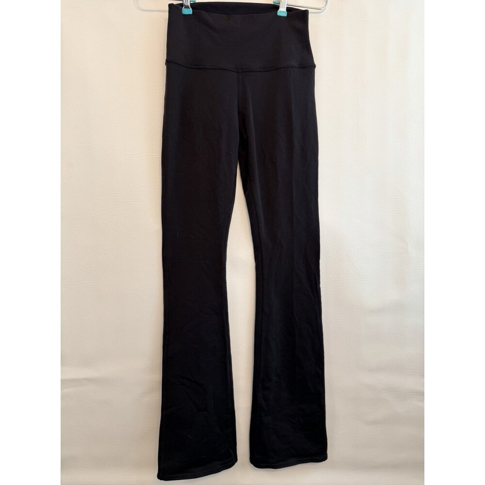Alo Women’s Solid Black Flare Leggings Yoga Pants Regular Size XS